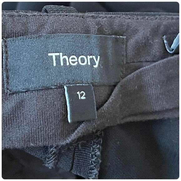 Theory Black Treeca 4 Modern Crepe Pants Size 12 Office Work Classic - Picture 10 of 12